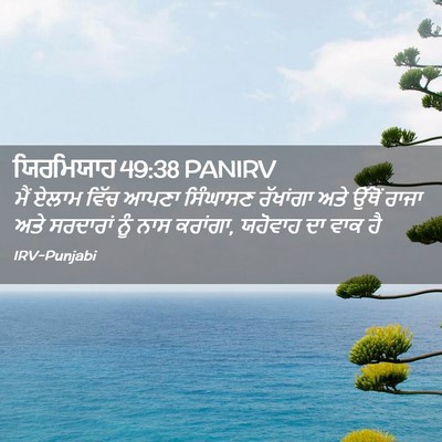 Picture 02 - ਯਿਰਮਿਯਾਹ 49:38 PANIRV - ਮੈਂ ਏਲਾਮ ਵਿੱਚ ਆਪਣਾ - Bible Verse Picture