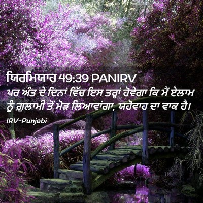 Picture 02 - ਯਿਰਮਿਯਾਹ 49:39 PANIRV - ਪਰ ਅੰਤ ਦੇ ਦਿਨਾਂ - Bible Verse Picture