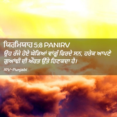 Picture 02 - ਯਿਰਮਿਯਾਹ 5:8 PANIRV - ਉਹ ਰੱਜੇ ਹੋਏ ਘੋੜਿਆਂ - Bible Verse Picture