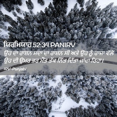 Picture 02 - ਯਿਰਮਿਯਾਹ 52:34 PANIRV - ਉਹ ਦਾ ਰਾਸ਼ਨ ਸਦਾ ਦਾ - Bible Verse Picture