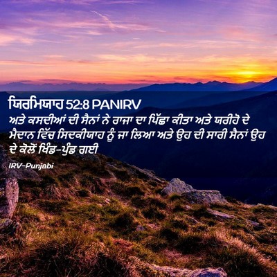 Picture 02 - ਯਿਰਮਿਯਾਹ 52:8 PANIRV - ਅਤੇ ਕਸਦੀਆਂ ਦੀ - Bible Verse Picture