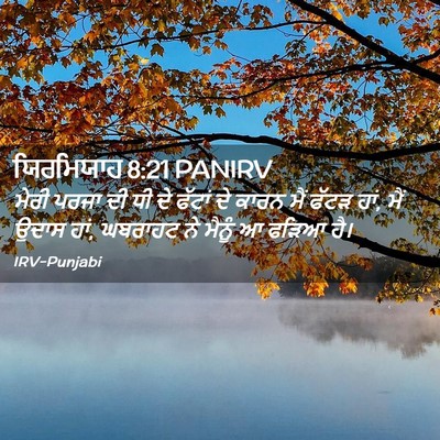 Picture 02 - ਯਿਰਮਿਯਾਹ 8:21 PANIRV - ਮੇਰੀ ਪਰਜਾ ਦੀ ਧੀ ਦੇ - Bible Verse Picture