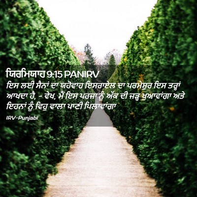 Picture 02 - ਯਿਰਮਿਯਾਹ 9:15 PANIRV - ਇਸ ਲਈ ਸੈਨਾਂ ਦਾ - Bible Verse Picture