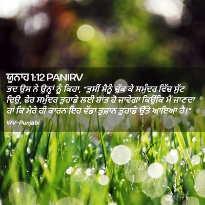 Picture 02 - ਯੂਨਾਹ 1:12 PANIRV - ਤਦ ਉਸ ਨੇ ਉਨ੍ਹਾਂ ਨੂੰ - Bible Verse Picture