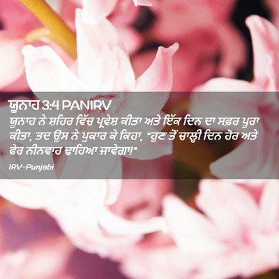 Picture 02 - ਯੂਨਾਹ 3:4 PANIRV - ਯੂਨਾਹ ਨੇ ਸ਼ਹਿਰ - Bible Verse Picture