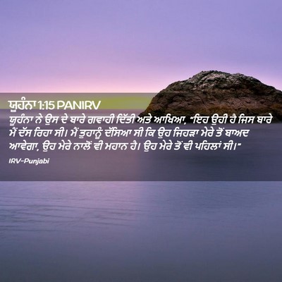 Picture 02 - ਯੂਹੰਨਾ 1:15 PANIRV - ਯੂਹੰਨਾ ਨੇ ਉਸ ਦੇ - Bible Verse Picture