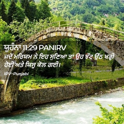Picture 02 - ਯੂਹੰਨਾ 11:29 PANIRV - ਜਦੋਂ ਮਰਿਯਮ ਨੇ ਇਹ - Bible Verse Picture