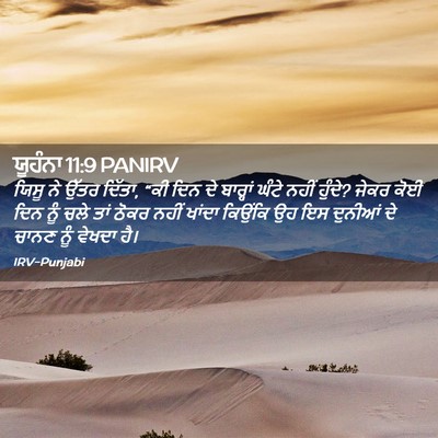 Picture 02 - ਯੂਹੰਨਾ 11:9 PANIRV - ਯਿਸੂ ਨੇ ਉੱਤਰ ਦਿੱਤਾ, - Bible Verse Picture