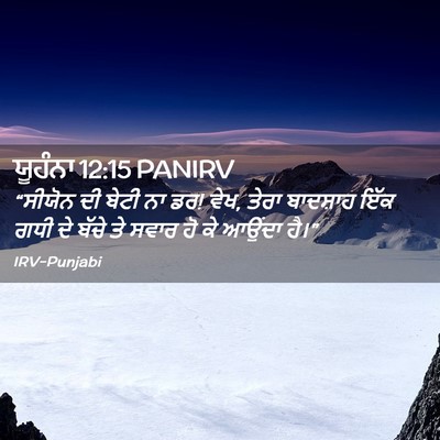 Picture 02 - ਯੂਹੰਨਾ 12:15 PANIRV - “ਸੀਯੋਨ ਦੀ ਬੇਟੀ ਨਾ - Bible Verse Picture