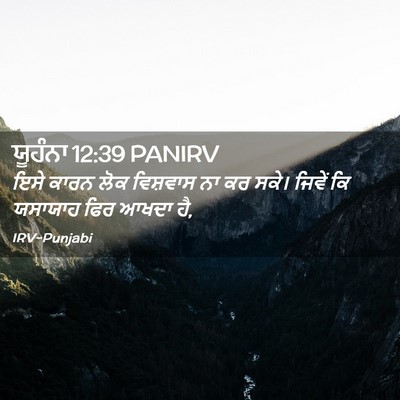 Picture 02 - ਯੂਹੰਨਾ 12:39 PANIRV - ਇਸੇ ਕਾਰਨ ਲੋਕ - Bible Verse Picture