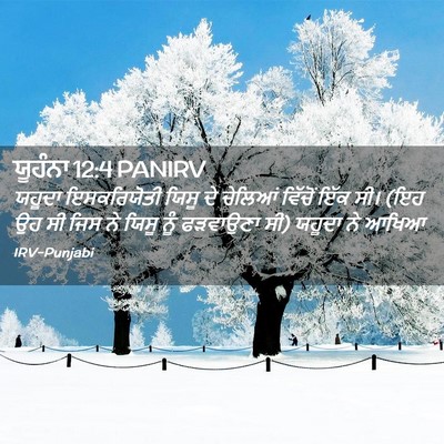 Picture 02 - ਯੂਹੰਨਾ 12:4 PANIRV - ਯਹੂਦਾ ਇਸਕਰਿਯੋਤੀ - Bible Verse Picture