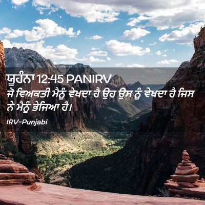 Picture 02 - ਯੂਹੰਨਾ 12:45 PANIRV - ਜੋ ਵਿਅਕਤੀ ਮੈਨੂੰ - Bible Verse Picture