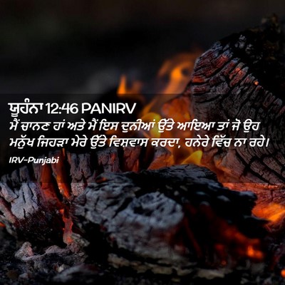 Picture 02 - ਯੂਹੰਨਾ 12:46 PANIRV - ਮੈਂ ਚਾਨਣ ਹਾਂ ਅਤੇ - Bible Verse Picture