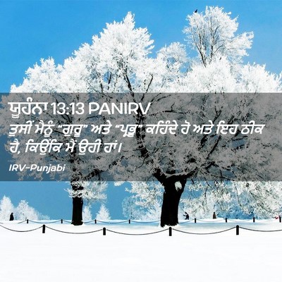 Picture 02 - ਯੂਹੰਨਾ 13:13 PANIRV - ਤੁਸੀਂ ਮੈਨੂੰ - Bible Verse Picture