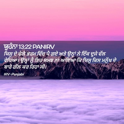 Picture 02 - ਯੂਹੰਨਾ 13:22 PANIRV - ਯਿਸੂ ਦੇ ਚੇਲੇ ਭਰਮ - Bible Verse Picture