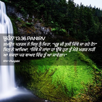 Picture 02 - ਯੂਹੰਨਾ 13:36 PANIRV - ਸ਼ਮਊਨ ਪਤਰਸ ਨੇ ਯਿਸੂ - Bible Verse Picture