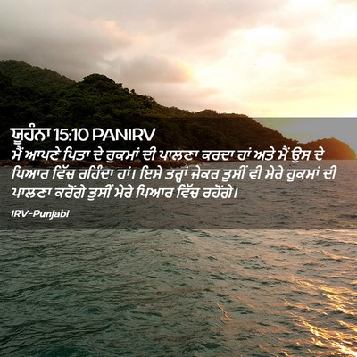 Picture 02 - ਯੂਹੰਨਾ 15:10 PANIRV - ਮੈਂ ਆਪਣੇ ਪਿਤਾ ਦੇ - Bible Verse Picture