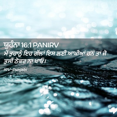 Picture 02 - ਯੂਹੰਨਾ 16:1 PANIRV - ਮੈਂ ਤੁਹਾਨੂੰ ਇਹ - Bible Verse Picture