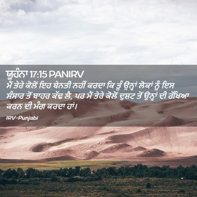 Picture 02 - ਯੂਹੰਨਾ 17:15 PANIRV - ਮੈਂ ਤੇਰੇ ਕੋਲੋਂ ਇਹ - Bible Verse Picture