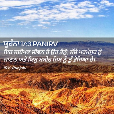 Picture 02 - ਯੂਹੰਨਾ 17:3 PANIRV - ਇਹ ਸਦੀਪਕ ਜੀਵਨ ਹੈ ਉਹ - Bible Verse Picture