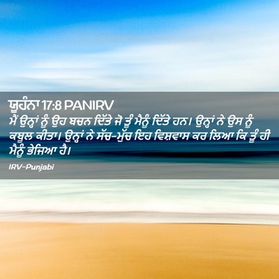 Picture 02 - ਯੂਹੰਨਾ 17:8 PANIRV - ਮੈਂ ਉਨ੍ਹਾਂ ਨੂੰ ਉਹ - Bible Verse Picture