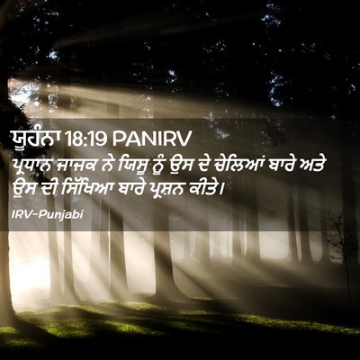 Picture 02 - ਯੂਹੰਨਾ 18:19 PANIRV - ਪ੍ਰਧਾਨ ਜਾਜਕ ਨੇ - Bible Verse Picture