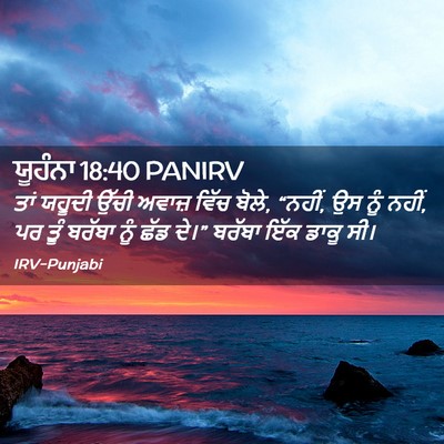 Picture 02 - ਯੂਹੰਨਾ 18:40 PANIRV - ਤਾਂ ਯਹੂਦੀ ਉੱਚੀ - Bible Verse Picture
