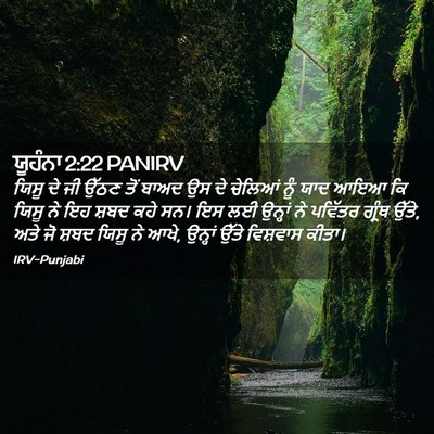 Picture 02 - ਯੂਹੰਨਾ 2:22 PANIRV - ਯਿਸੂ ਦੇ ਜੀ ਉੱਠਣ ਤੋਂ - Bible Verse Picture