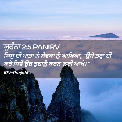 Picture 02 - ਯੂਹੰਨਾ 2:5 PANIRV - ਯਿਸੂ ਦੀ ਮਾਤਾ ਨੇ - Bible Verse Picture