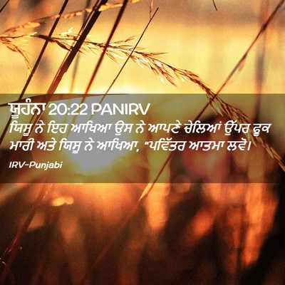 Picture 02 - ਯੂਹੰਨਾ 20:22 PANIRV - ਯਿਸੂ ਨੇ ਇਹ ਆਖਿਆ ਉਸ - Bible Verse Picture