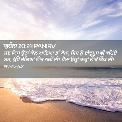 Picture 02 - ਯੂਹੰਨਾ 20:24 PANIRV - ਜਦ ਯਿਸੂ ਉਨ੍ਹਾਂ ਕੋਲ - Bible Verse Picture