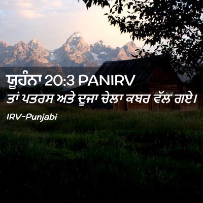 Picture 02 - ਯੂਹੰਨਾ 20:3 PANIRV - ਤਾਂ ਪਤਰਸ ਅਤੇ ਦੂਜਾ - Bible Verse Picture