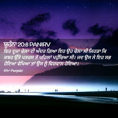 Picture 02 - ਯੂਹੰਨਾ 20:8 PANIRV - ਫਿਰ ਦੂਜਾ ਚੇਲਾ ਵੀ - Bible Verse Picture
