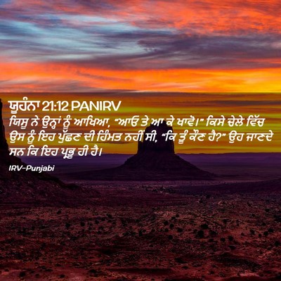 Picture 02 - ਯੂਹੰਨਾ 21:12 PANIRV - ਯਿਸੂ ਨੇ ਉਨ੍ਹਾਂ ਨੂੰ - Bible Verse Picture