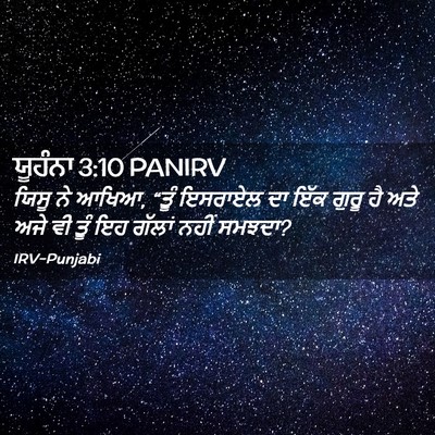 Picture 02 - ਯੂਹੰਨਾ 3:10 PANIRV - ਯਿਸੂ ਨੇ ਆਖਿਆ, “ਤੂੰ - Bible Verse Picture