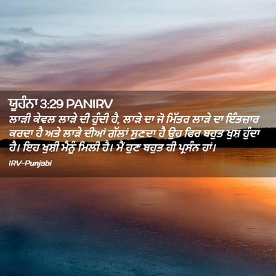 Picture 02 - ਯੂਹੰਨਾ 3:29 PANIRV - ਲਾੜੀ ਕੇਵਲ ਲਾੜੇ ਦੀ - Bible Verse Picture