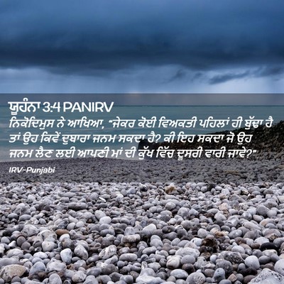 Picture 02 - ਯੂਹੰਨਾ 3:4 PANIRV - ਨਿਕੋਦਿਮੁਸ ਨੇ ਆਖਿਆ, - Bible Verse Picture