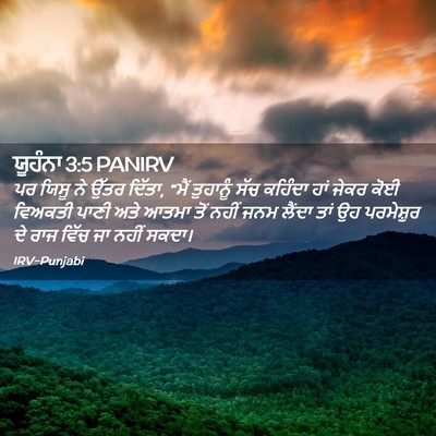 Picture 02 - ਯੂਹੰਨਾ 3:5 PANIRV - ਪਰ ਯਿਸੂ ਨੇ ਉੱਤਰ - Bible Verse Picture