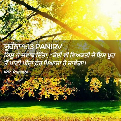 Picture 02 - ਯੂਹੰਨਾ 4:13 PANIRV - ਯਿਸੂ ਨੇ ਜ਼ਵਾਬ - Bible Verse Picture