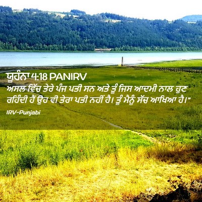 Picture 02 - ਯੂਹੰਨਾ 4:18 PANIRV - ਅਸਲ ਵਿੱਚ ਤੇਰੇ ਪੰਜ - Bible Verse Picture