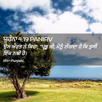 Picture 02 - ਯੂਹੰਨਾ 4:19 PANIRV - ਉਸ ਔਰਤ ਨੇ ਕਿਹਾ, - Bible Verse Picture