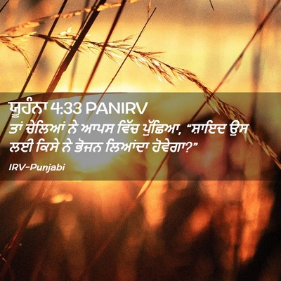 Picture 02 - ਯੂਹੰਨਾ 4:33 PANIRV - ਤਾਂ ਚੇਲਿਆਂ ਨੇ ਆਪਸ - Bible Verse Picture