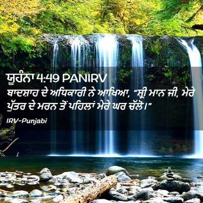 Picture 02 - ਯੂਹੰਨਾ 4:49 PANIRV - ਬਾਦਸ਼ਾਹ ਦੇ - Bible Verse Picture