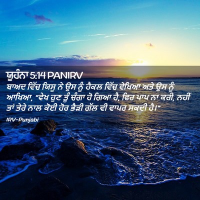 Picture 02 - ਯੂਹੰਨਾ 5:14 PANIRV - ਬਾਅਦ ਵਿੱਚ ਯਿਸੂ ਨੇ - Bible Verse Picture