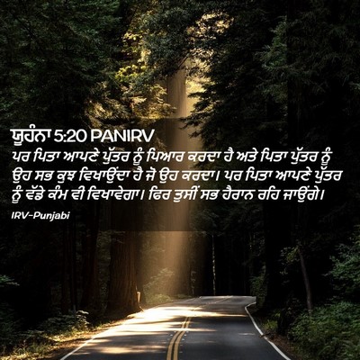 Picture 02 - ਯੂਹੰਨਾ 5:20 PANIRV - ਪਰ ਪਿਤਾ ਆਪਣੇ ਪੁੱਤਰ - Bible Verse Picture
