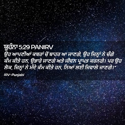 Picture 02 - ਯੂਹੰਨਾ 5:29 PANIRV - ਉਹ ਆਪਣੀਆਂ ਕਬਰਾਂ - Bible Verse Picture