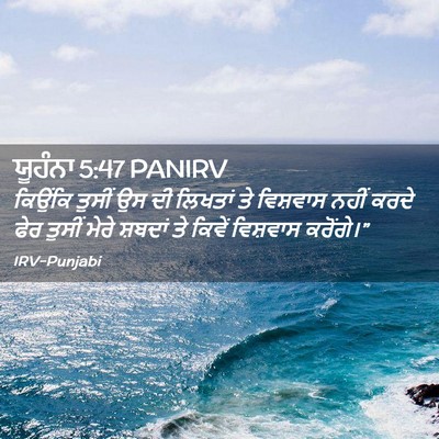 Picture 02 - ਯੂਹੰਨਾ 5:47 PANIRV - ਕਿਉਂਕਿ ਤੁਸੀਂ ਉਸ ਦੀ - Bible Verse Picture