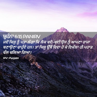 Picture 02 - ਯੂਹੰਨਾ 6:15 PANIRV - ਜਦੋਂ ਯਿਸੂ ਨੂੰ ਪਤਾ - Bible Verse Picture