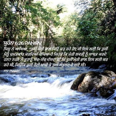 Picture 02 - ਯੂਹੰਨਾ 6:26 PANIRV - ਯਿਸੂ ਨੇ ਆਖਿਆ, - Bible Verse Picture