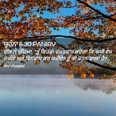 Picture 02 - ਯੂਹੰਨਾ 6:30 PANIRV - ਭੀੜ ਨੇ ਪੁੱਛਿਆ, “ਤੂੰ - Bible Verse Picture